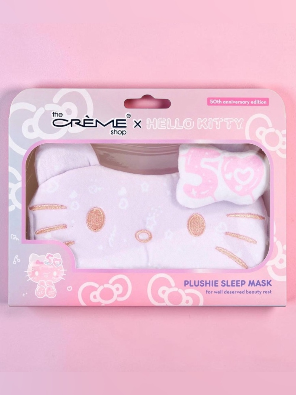 The Crème Shop x Hello Kitty Pink Plush Sleep Mask